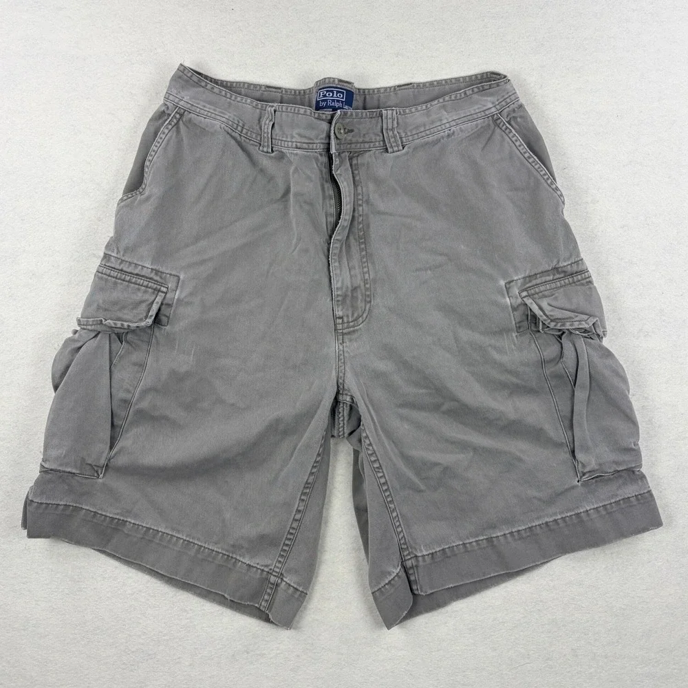Polo Ralph Lauren Mens Green Cotton Classic Cargo Shorts Size 36 Utility Rugged